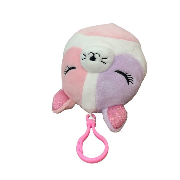 Squishmallow Clip Cat Justice Colette Purple Pink White 2019 Scented Pastel Rare - Picture 8 of 9